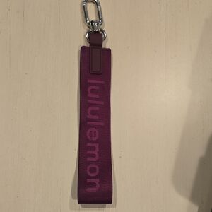 Lululemon Never Lost Maroon Burgandy Keychain with Logo